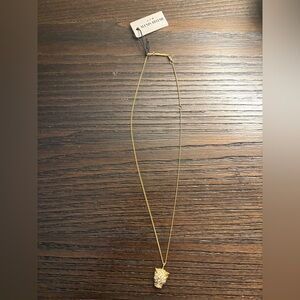 NEW Alexis Bittar Gold Necklace with Leopard Pendant